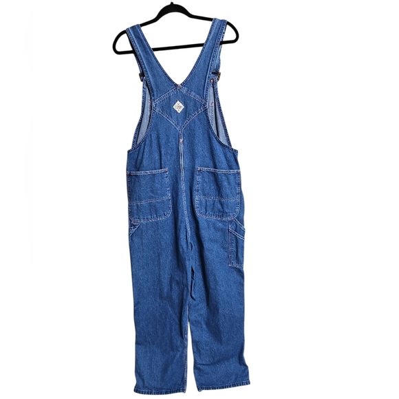 Vtg Big Mac Denim Jean Bib Overalls Sz 36 x 28 Square Bak Mens Cargo - Picture 2 of 8